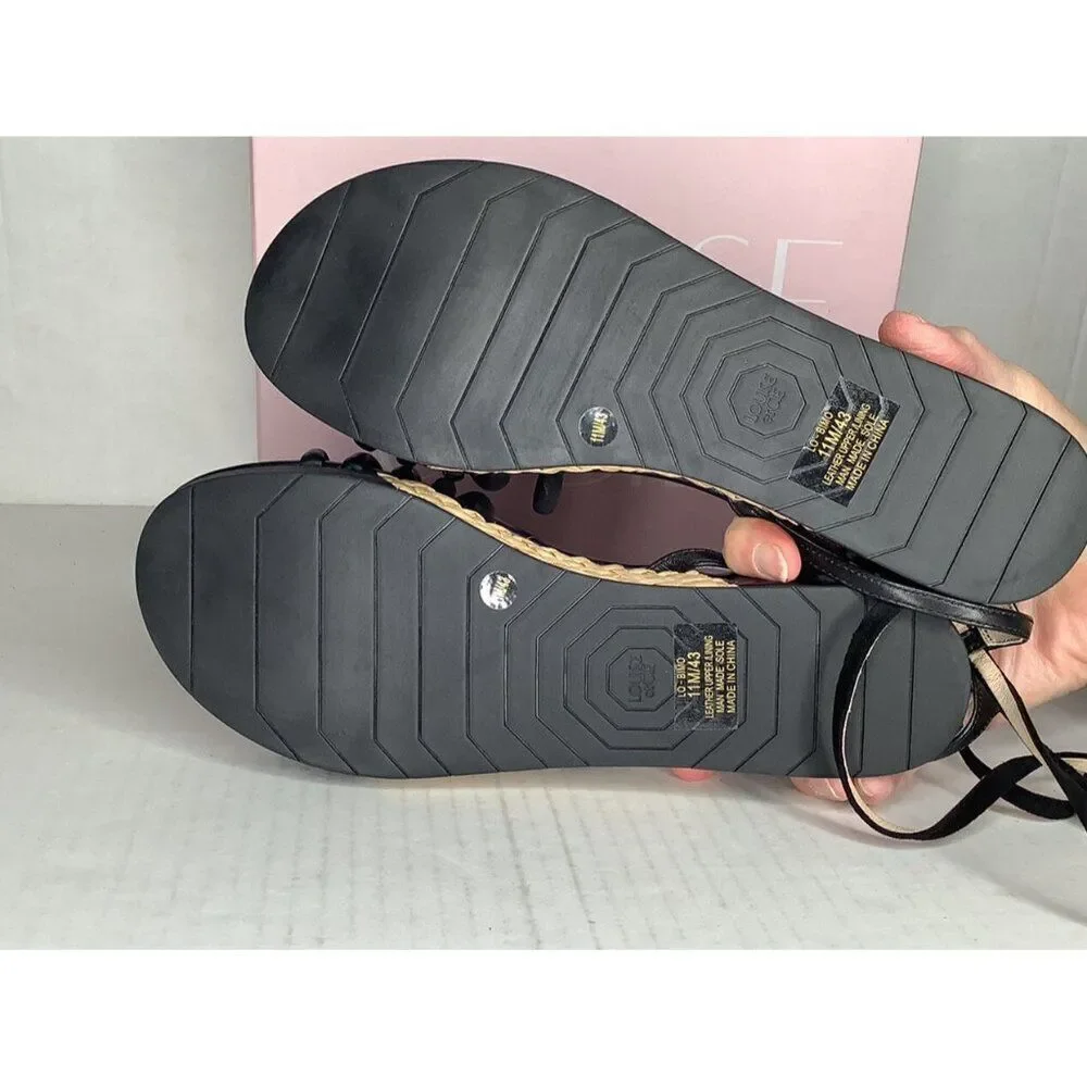 Louise Et Cie Bimo Women's 11m Black strappy espedrille sandals